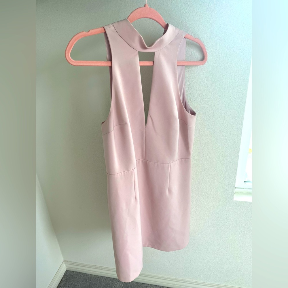 Express size 10 pink cutout halter dress with lace back